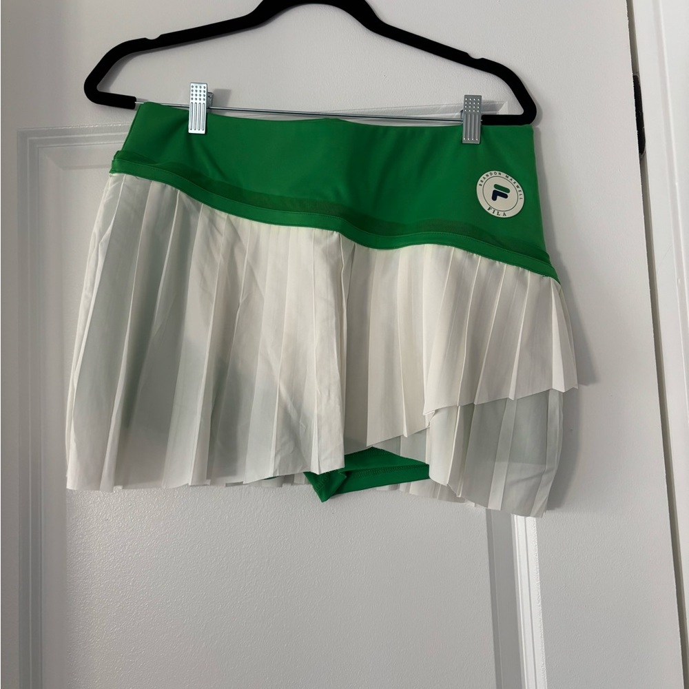 Fila Brandon Maxwell Green and White Tennis skirt/skort size L